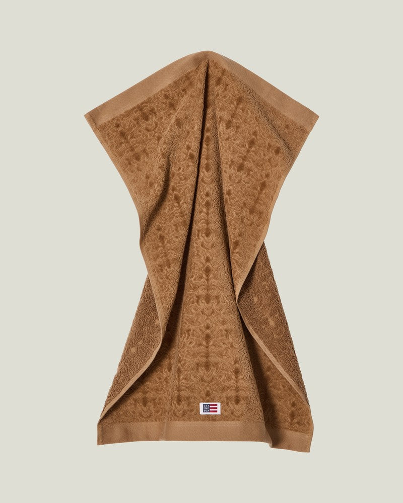 LEXINGTON Velours-Jacquard-Handtuch mit Ornamenten, fudge