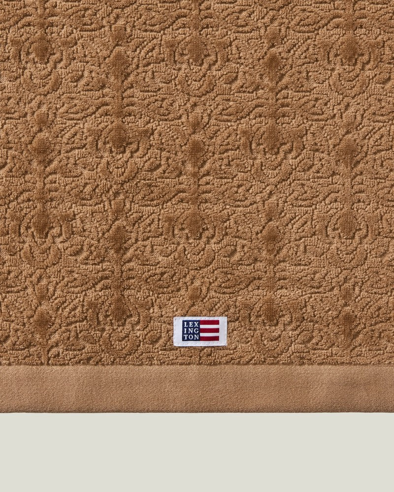 LEXINGTON Velours-Jacquard-Handtuch mit Ornamenten, fudge
