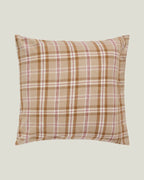 LEXINGTON Karierter Kissenbezug aus Baumwollflanell, fudge/beige/fig
