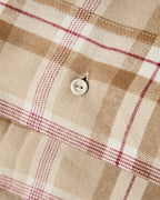 LEXINGTON Karierter Kissenbezug aus Baumwollflanell, fudge/beige/fig