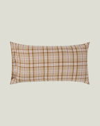LEXINGTON Karierter Kissenbezug aus Baumwollflanell, fudge/beige/fig