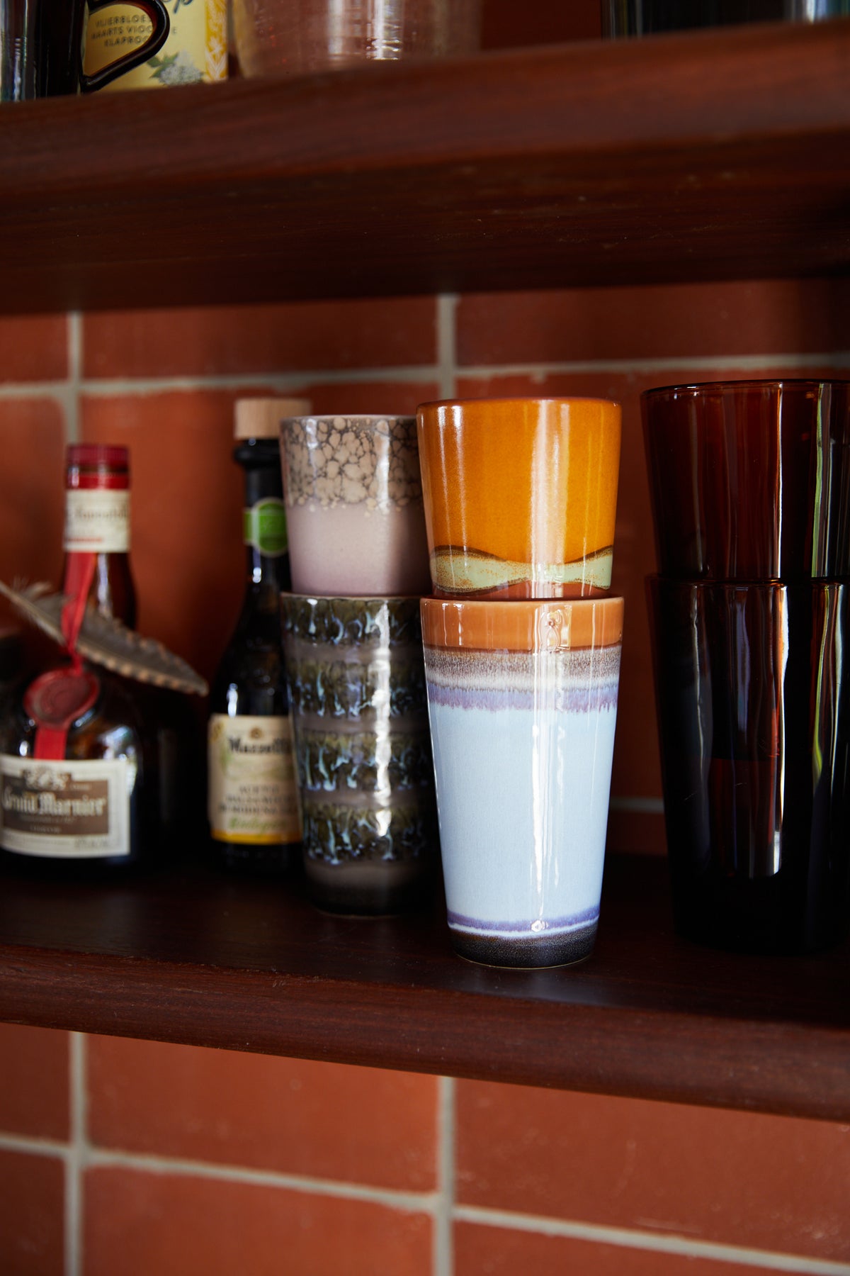 HKliving 70's Ceramics Milchbecher – Retro Steinzeug-Krug