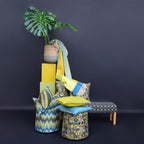 Rohleder Tulum Ola Pouf – Bunter Sitzhocker mit Stickoptik