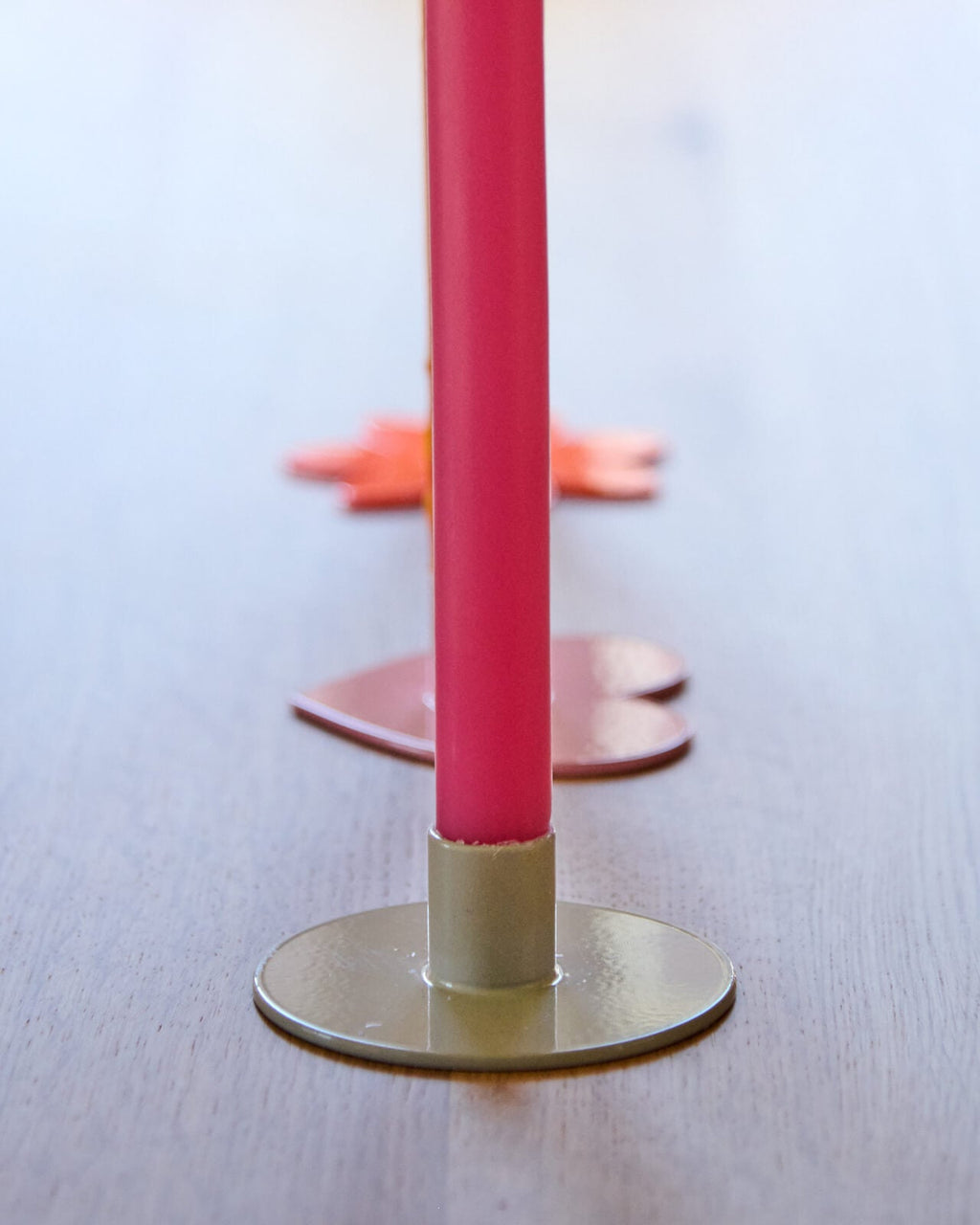 Kerzenständer | Kerzenhalter für Stabkerzen BLUME Orange + Kerze