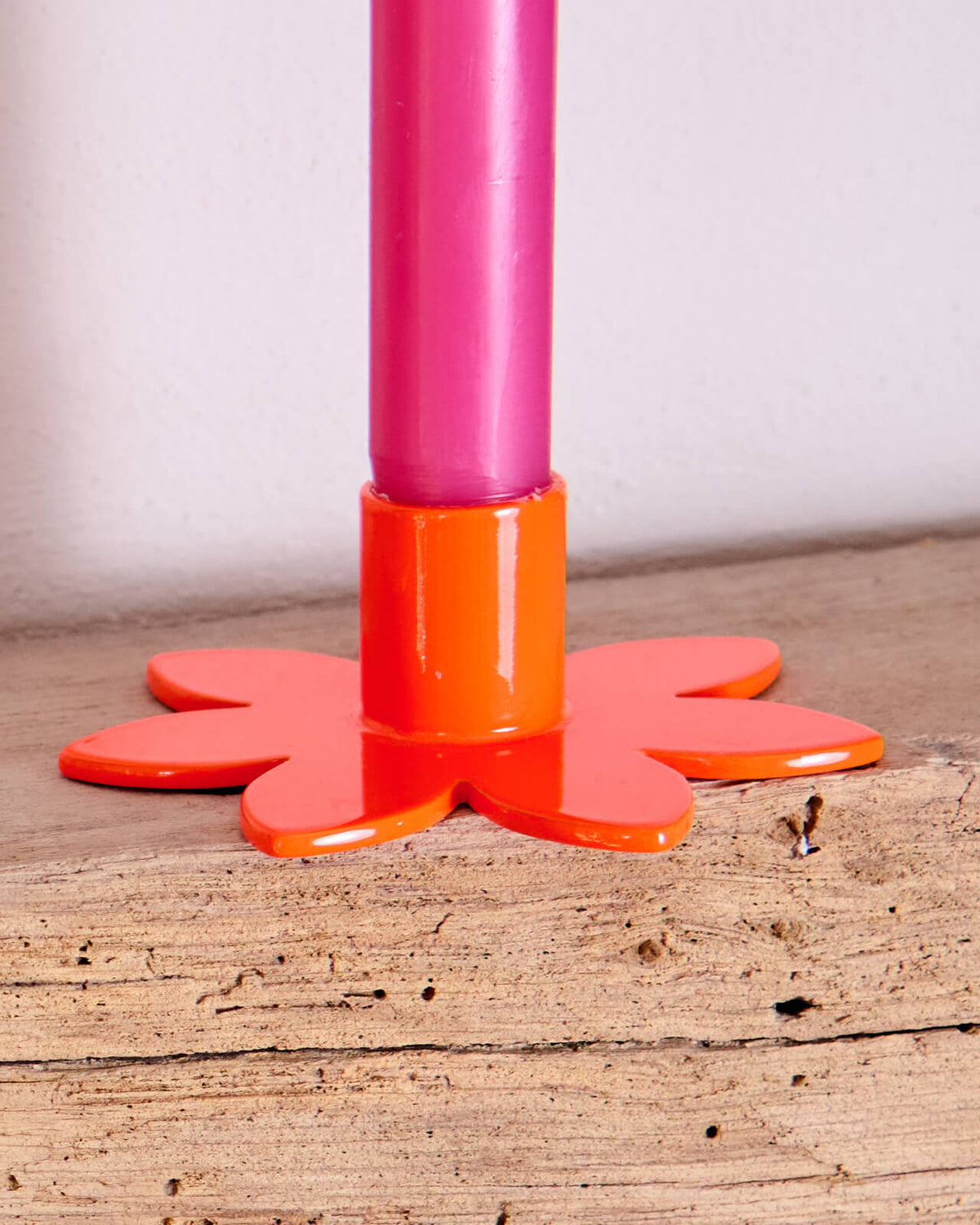 Kerzenständer | Kerzenhalter für Stabkerzen BLUME Orange + Kerze